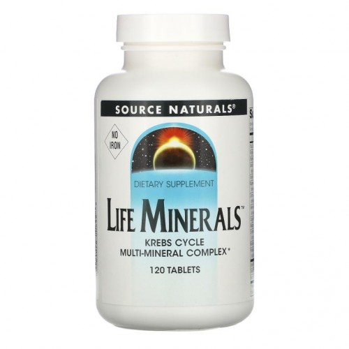 Source Naturals, 라이프 미네랄즈, 철 미포함, 120 정