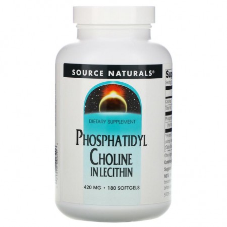Source Naturals, 포스파티딜 콜린, 레시틴, 420mg, 소프트젤 180정