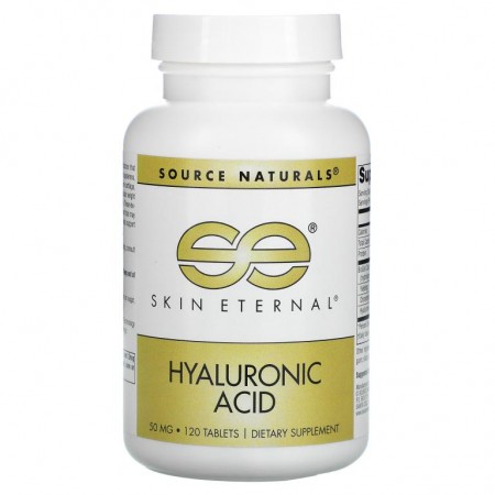 Source Naturals, 스킨 이터널, 히알루론산, 50 mg, 120 타블렛