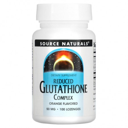 Source Naturals, 환원형 글루타치온 복합체, 오렌지 맛, 50mg, 사탕 정제 100정