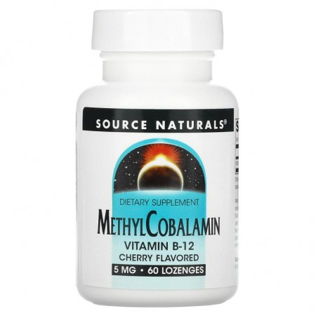 Source Naturals, 메틸코발라민, 체리 맛, 5mg, 사탕 정제 60정