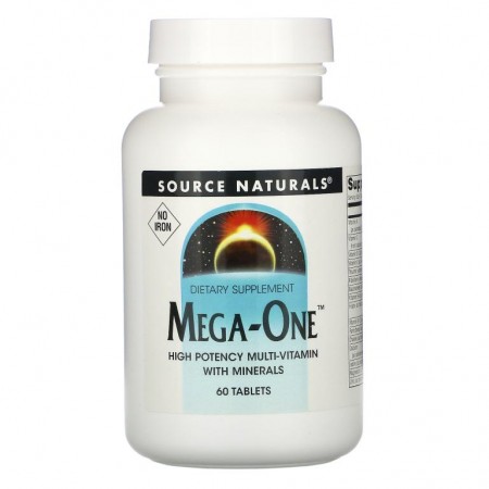 Source Naturals, 메가 원, 철분 없음, 60 정