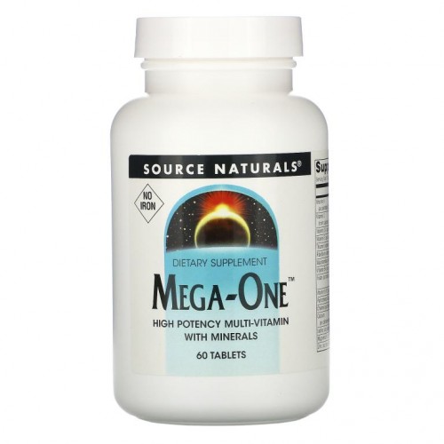 Source Naturals, 메가 원, 철분 없음, 60 정