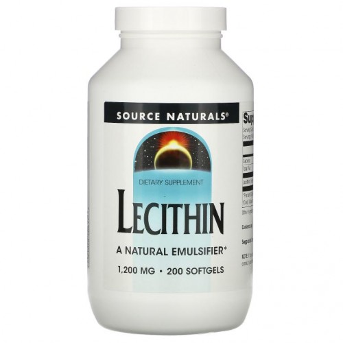 Source Naturals, 레시틴, 1,200mg, 소프트젤 200정