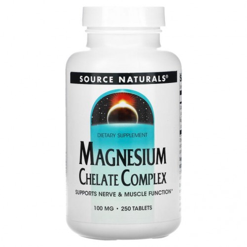 Source Naturals, 마그네슘 킬레이트 복합체, 100mg, 250정