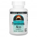 Source Naturals, 판토텐산, 100mg, 250정