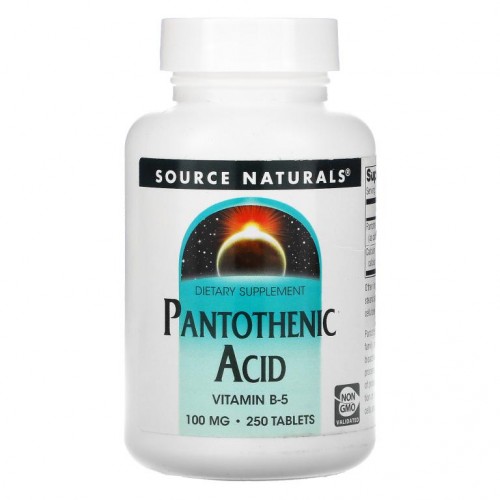 Source Naturals, 판토텐산, 100mg, 250정
