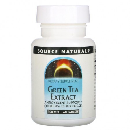 Source Naturals, 녹차 추출물, 100mg, 60정