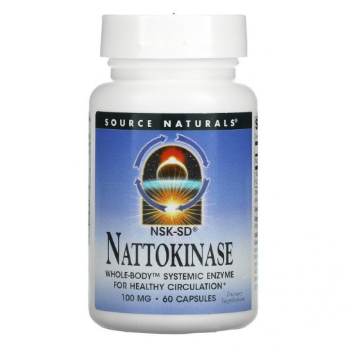 Source Naturals, 나토키나제, 100mg, 캡슐 60정