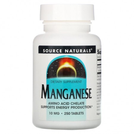 Source Naturals, 망간, 10 mg, 250 태블릿