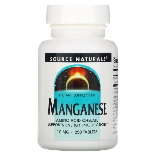 Source Naturals, 망간, 10 mg, 250 태블릿