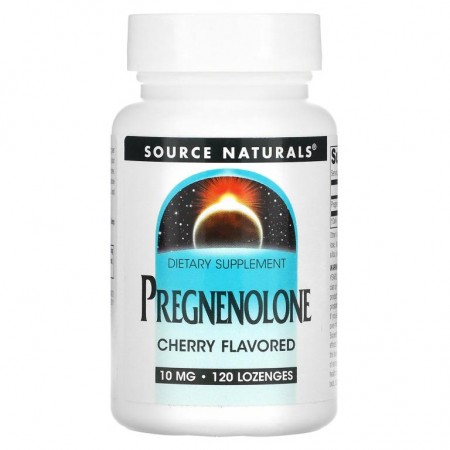 Source Naturals, 프레그네놀론 체리맛, 10mg, 사탕 정제 120정