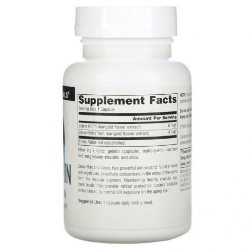 Source Naturals, 루테인이 함유된 제아잔틴, 10mg, 캡슐 60정