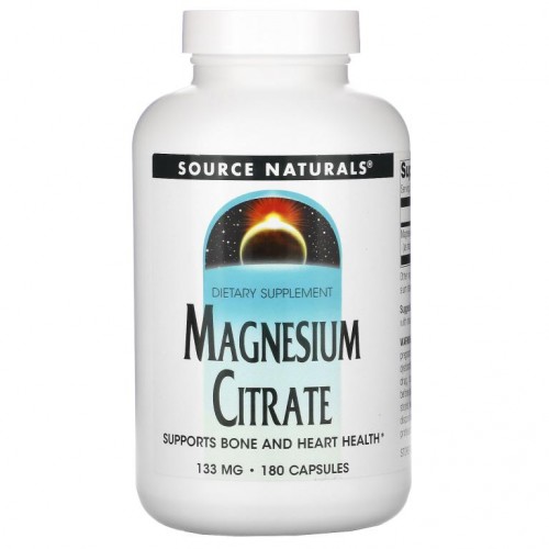 Source Naturals, 마그네슘 시트레이트, 133 밀리그램, 180 캡슐