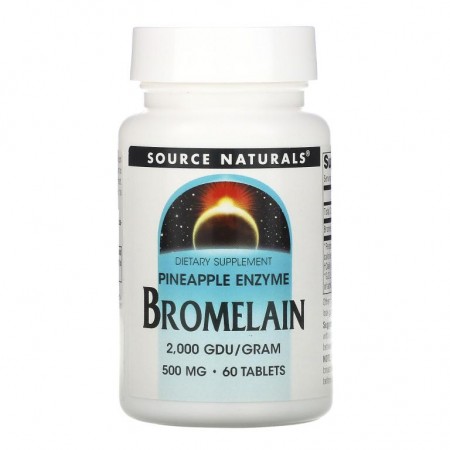 Source Naturals, 브로멜라인, 2,000GDU/g, 500mg, 60정