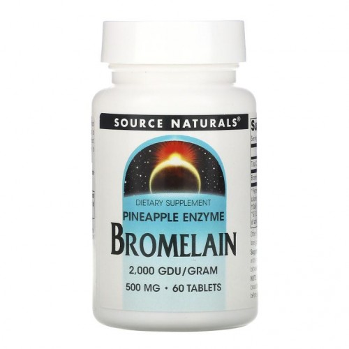 Source Naturals, 브로멜라인, 2,000GDU/g, 500mg, 60정