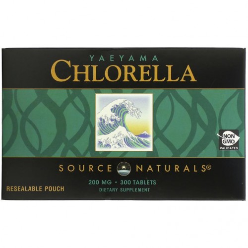 Source Naturals, 야에야마 클로렐라, 200mg, 300정