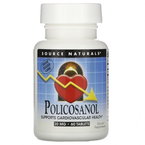 Source Naturals, 폴리코사놀, 20mg, 60정