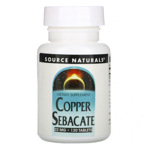 Source Naturals, 구리 세바식애씨드, 22mg, 120정