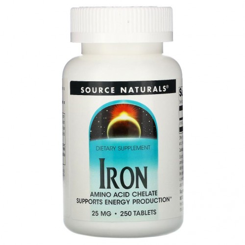 Source Naturals, 아연, 25 mg, 250 타블릿