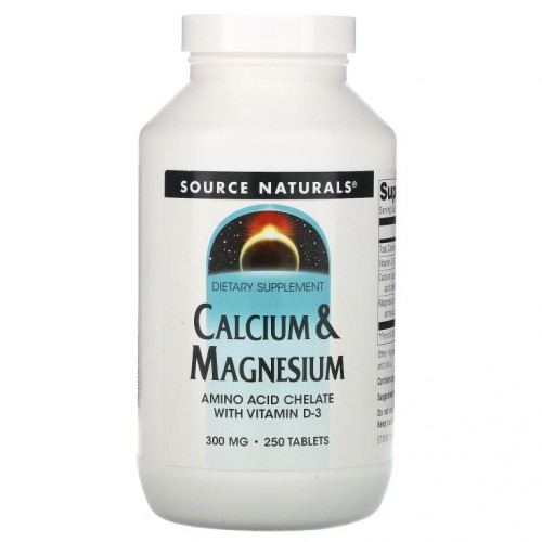 Source Naturals, 칼슘 & 마그네슘, 300mg, 250정