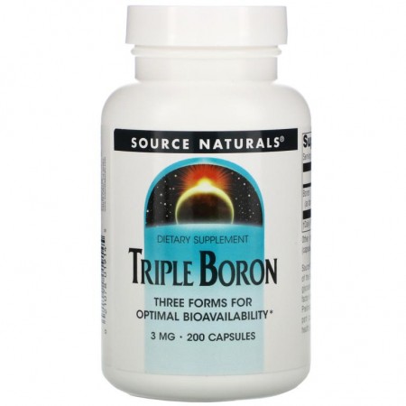 Source Naturals, 트리플 붕소, 3 mg, 200 캡슐