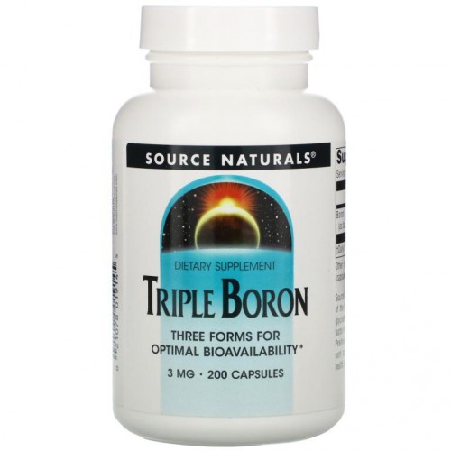Source Naturals, 트리플 붕소, 3 mg, 200 캡슐