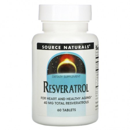 Source Naturals, 레스베라트롤, 40mg, 60정