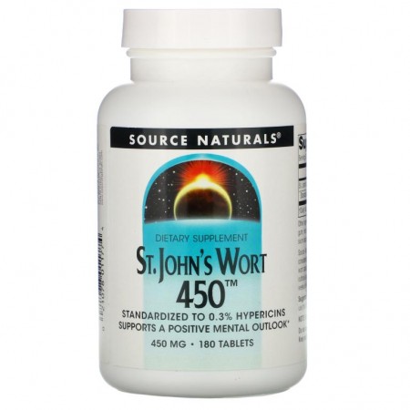 Source Naturals, 성요한초, 450 mg, 180정