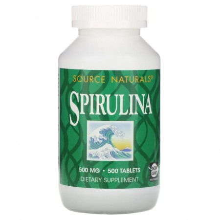 Source Naturals, 스피루리나, 500 밀리그램, 500 정