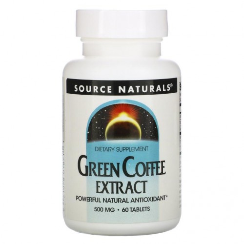 Source Naturals, 그린 커피 추출물, 500 ㎎, 60 정