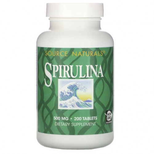 Source Naturals, 스피룰리나, 500 mg, 200 정
