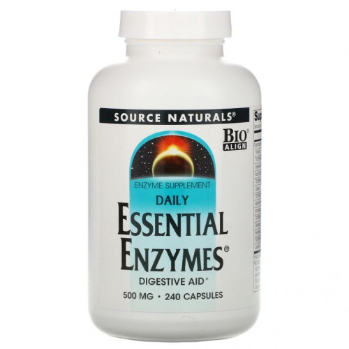 Source Naturals, 데일리 이센셜 엔자임, 500 mg, 240 캡슐