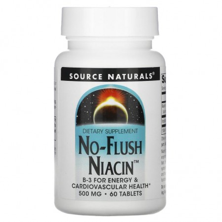 Source Naturals, 안면홍조 없는 니아신, 500mg, 60정