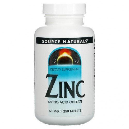 Source Naturals, 아연, 50mg, 250정