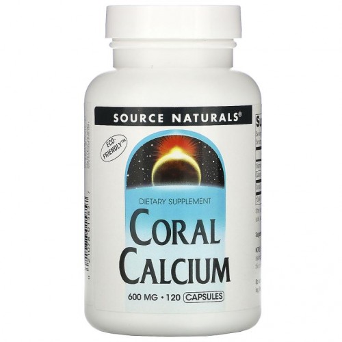 Source Naturals, 산호 칼슘, 600mg, 캡슐 120정