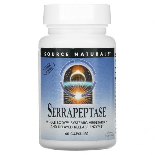 Source Naturals, 세라펩타제, 60 캡슐