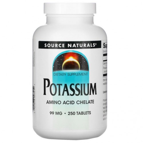 Source Naturals, 칼륨, 99 mg, 250정