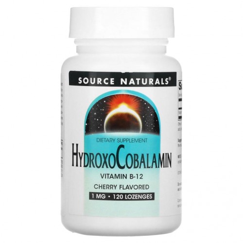 Source Naturals, 하이드록소코발라민, 비타민 B12, 체리맛 사탕, 1mg, 120정