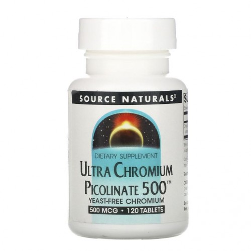 Source Naturals, 울트라 크롬 피콜리네이트 500, 500 mcg, 120 타블릿