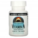 Source Naturals, 비타민A, 10,000IU, 100정