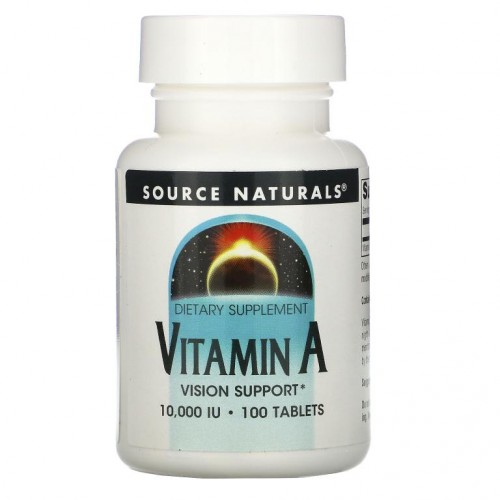 Source Naturals, 비타민A, 10,000IU, 100정
