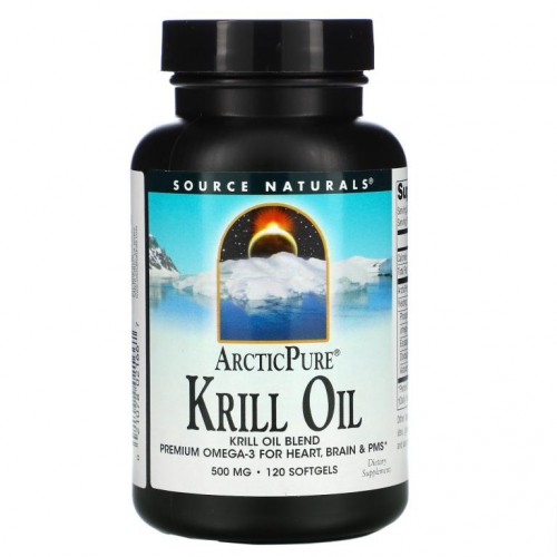Source Naturals, ArcticPure, 크릴 오일, 500mg, 소프트젤 120정