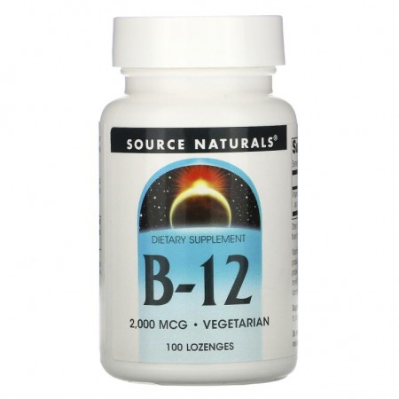 Source Naturals, B-12, 2,000 mcg, 설하용제100 정