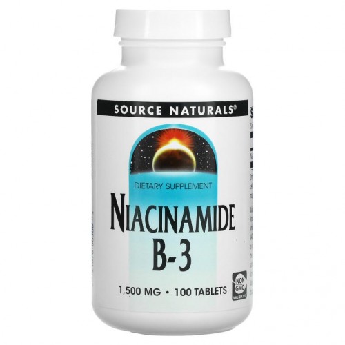 Source Naturals, 나이아신아마이드 B-3, 1,500mg, 100정