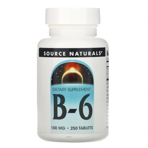Source Naturals, B-6, 100 밀리그램, 250 태블릿