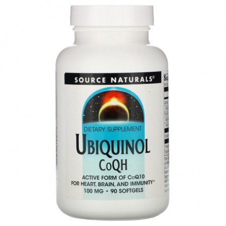 Source Naturals, 유비퀴놀 CoQH, 100 mg, 90 소프트젤