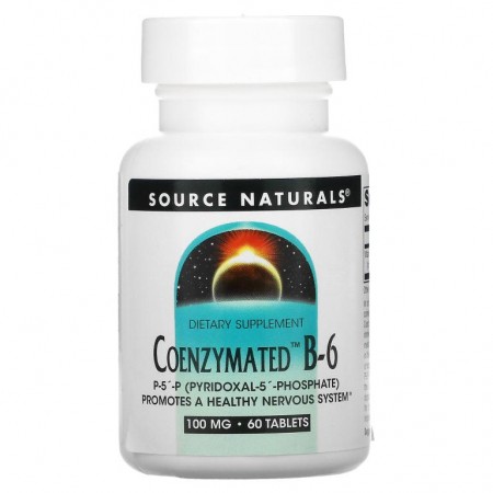 Source Naturals, Coenzymated B-6, 100mg, 60정