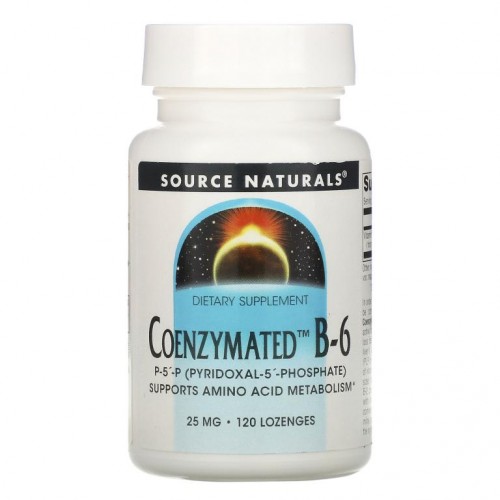 Source Naturals, Coenzymated B-6, 25mg, 사탕 정제 120정