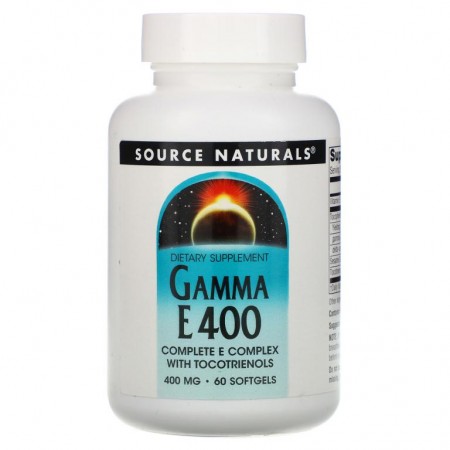 Source Naturals, 감마 E 400 복합체, 토코트리에놀 함유, 400mg, 소프트젤 60개